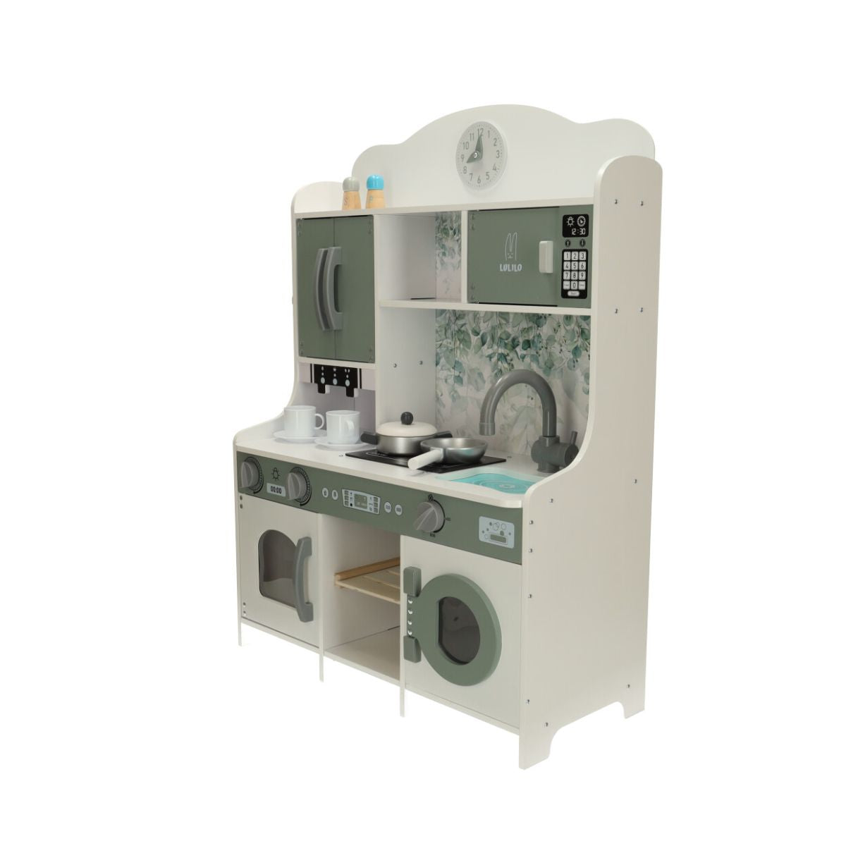 Bucatarie din lemn pentru copii cu accesorii si espressor, LULILO SALIKO, 8, hectarul.ro