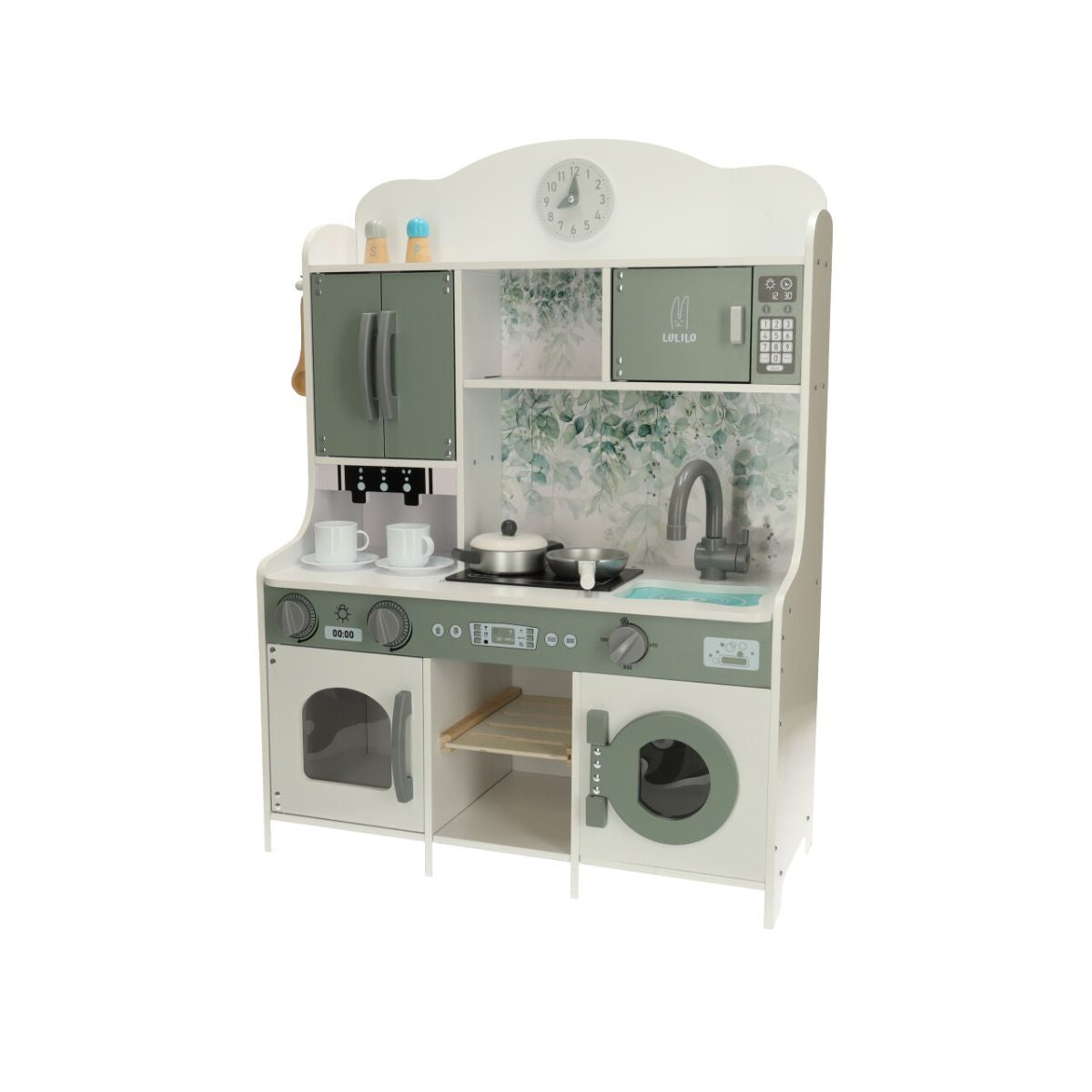 Bucatarie din lemn pentru copii cu accesorii si espressor, LULILO SALIKO, 1, hectarul.ro