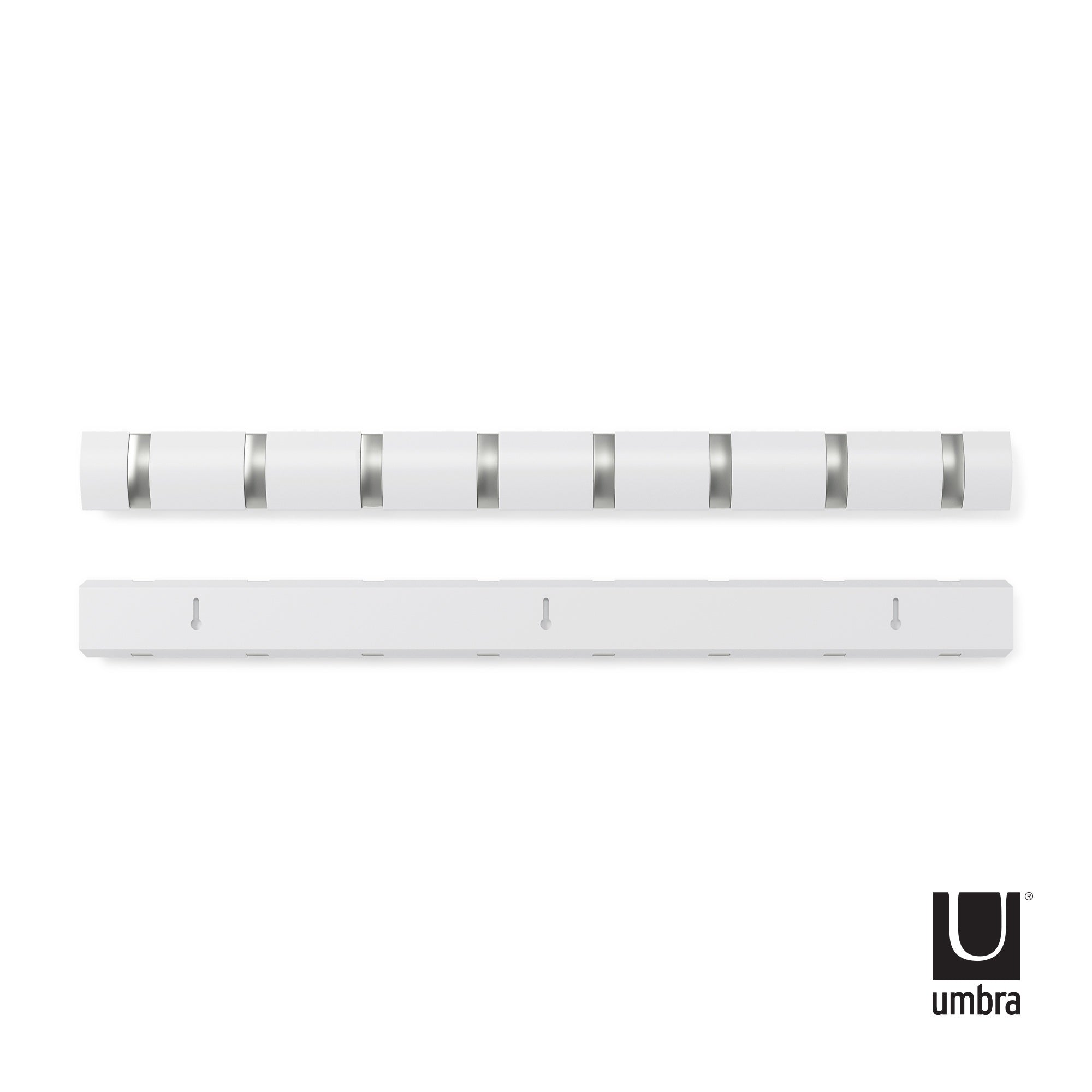 Cuier alb/argintiu din lemn 81x6 cm Flip 8 Umbra, 9, hectarul.ro