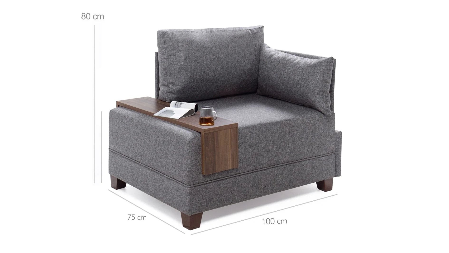 Fotoliu Fly Armchair Right - Grey