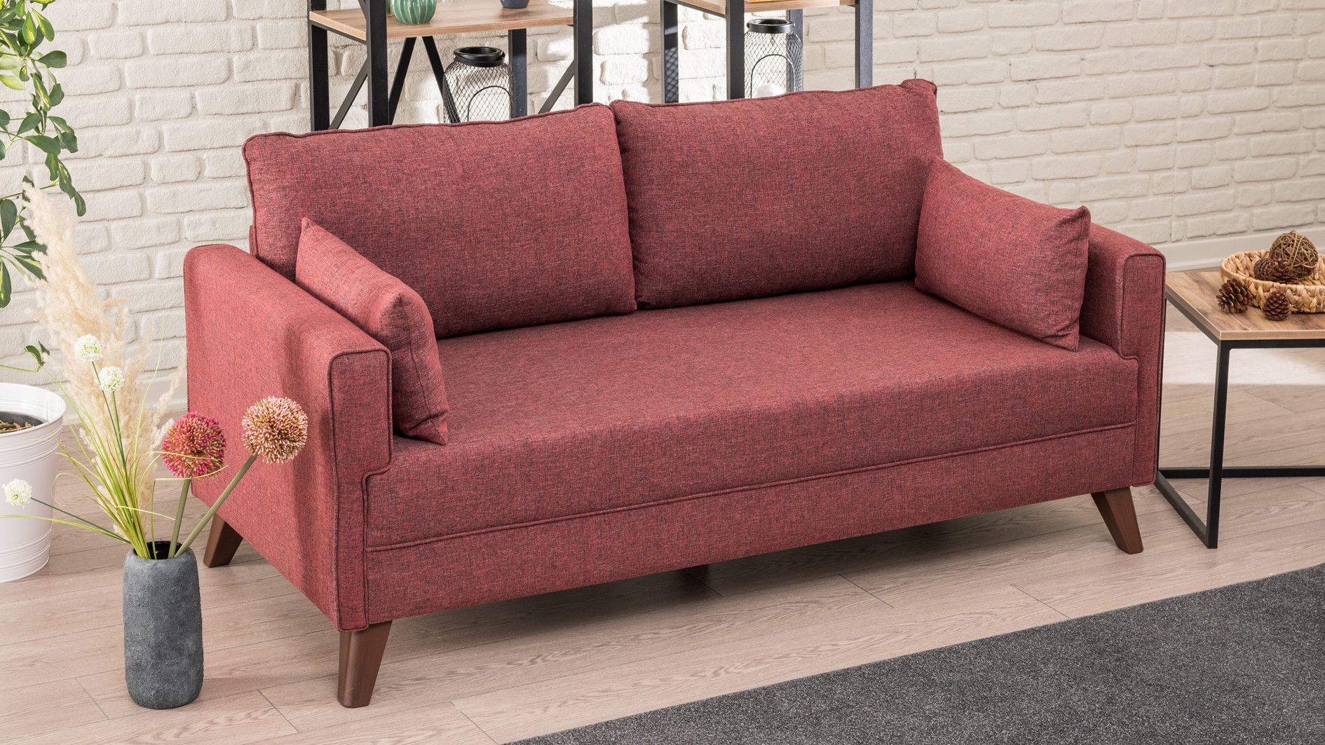 Canapea 2 locuri Bella Sofa - Claret Red