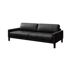 Canapea 3 locuri negru-vintage piele naturala Musso Tufted Mesonica