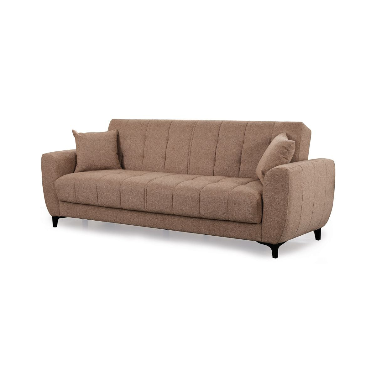 Canapea extensibila bej din textil, MDF si metal 222 cm Fogi Ipar, 1, hectarul.ro