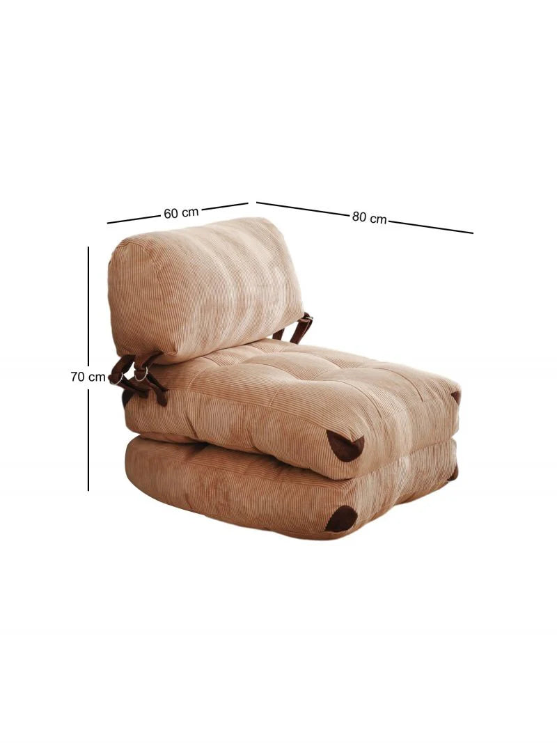 Fotoliu extensibil Fold Kadife - Camel