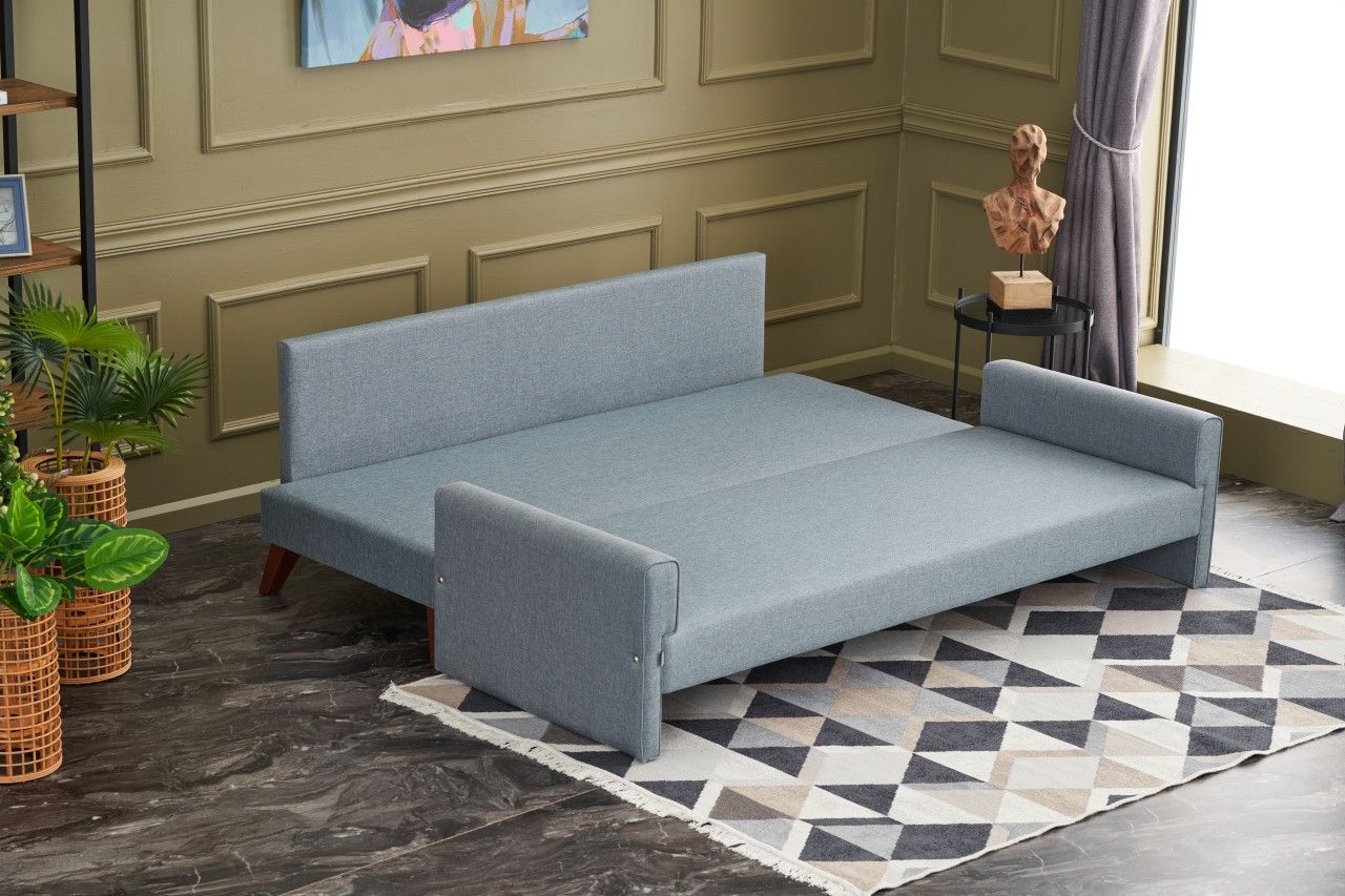 Canapea extensibila cu 3 locuri Bella Soft - Blue