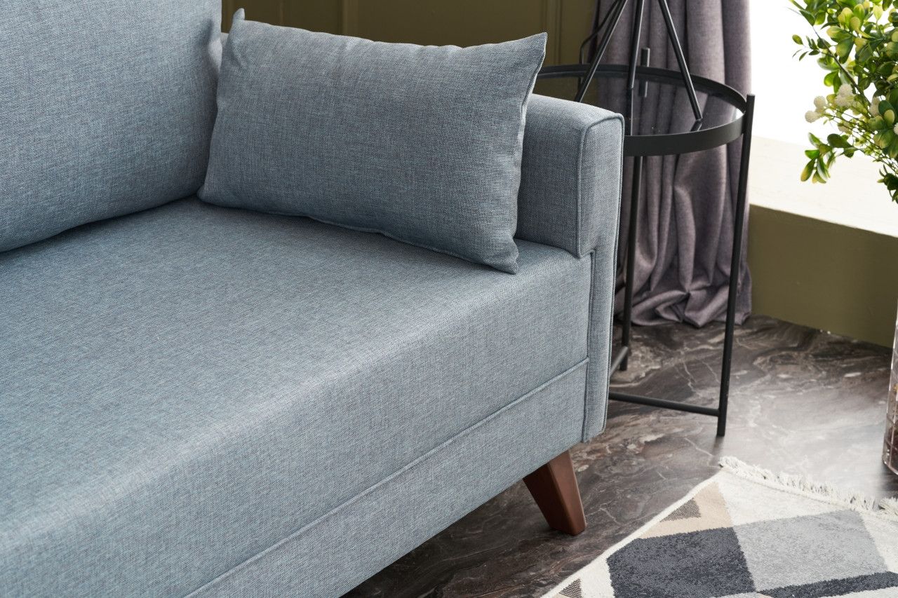 Canapea extensibila cu 3 locuri Bella Soft - Blue