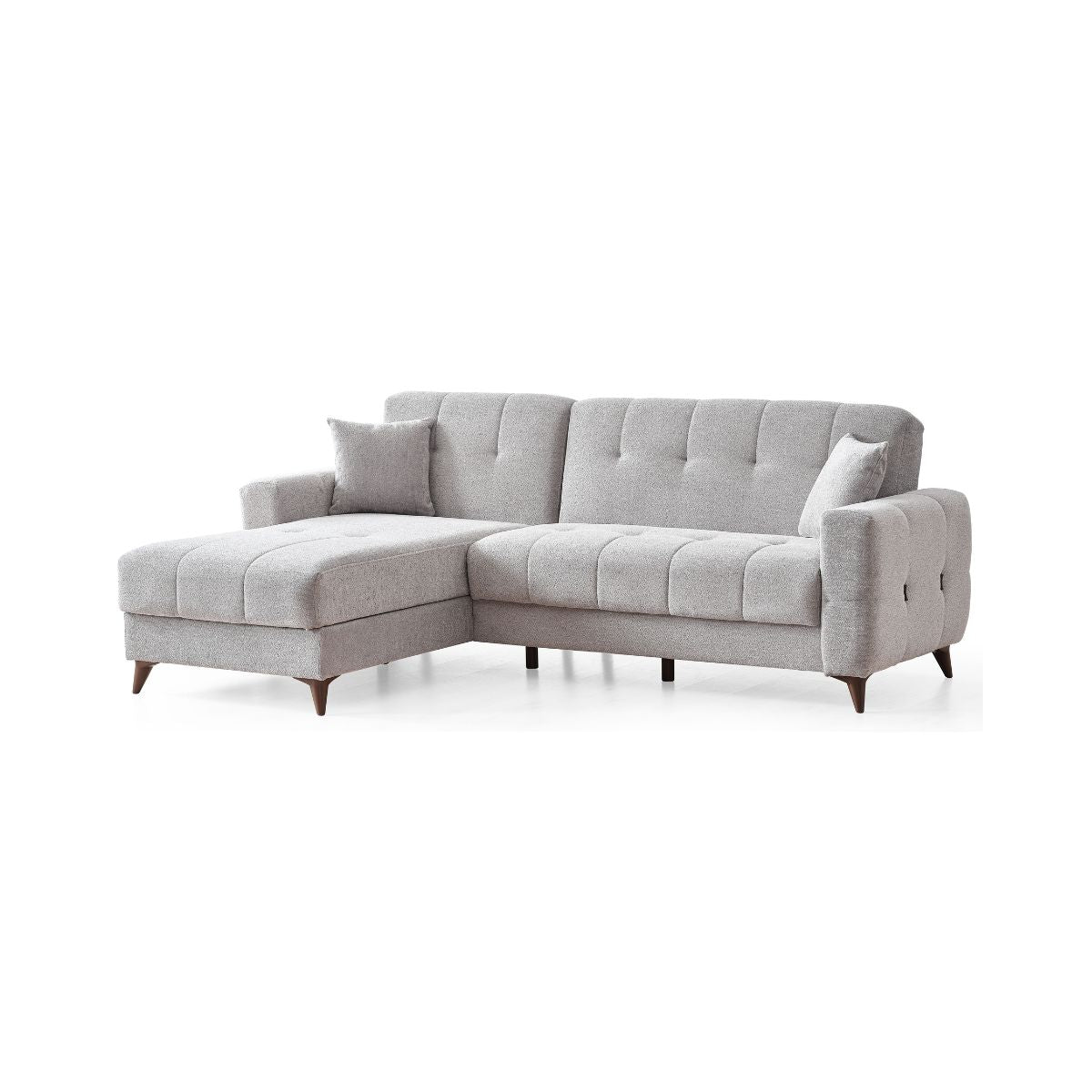 Canapea extensibila gri deschis din textil, MDF si metal 252 cm Versay Ipar, 1, hectarul.ro