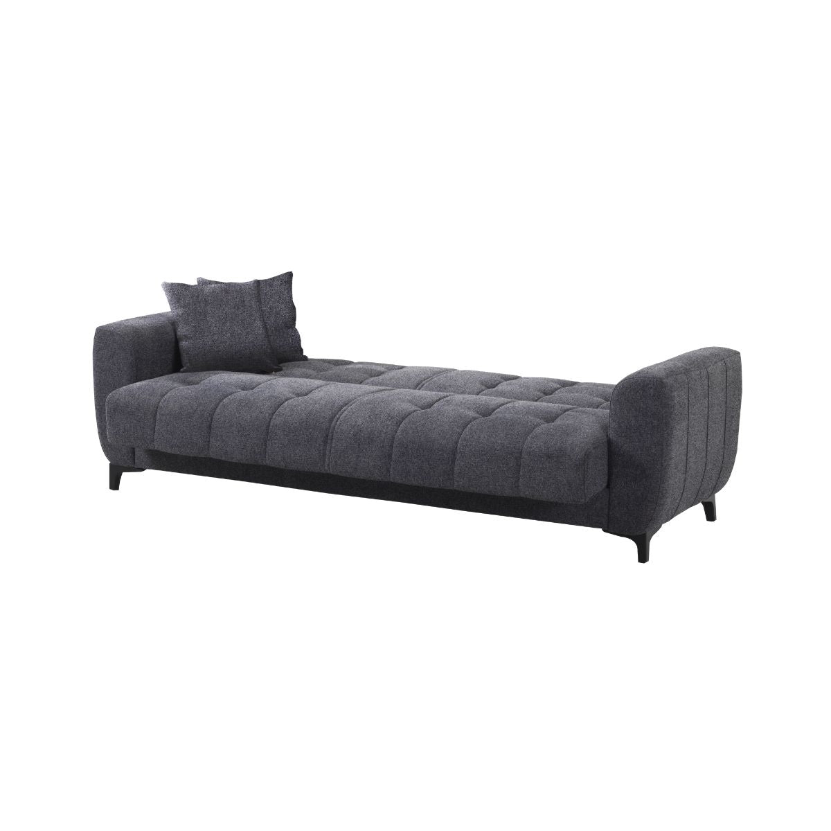 Canapea extensibila gri din textil, MDF si metal 222 cm Fogi Ipar