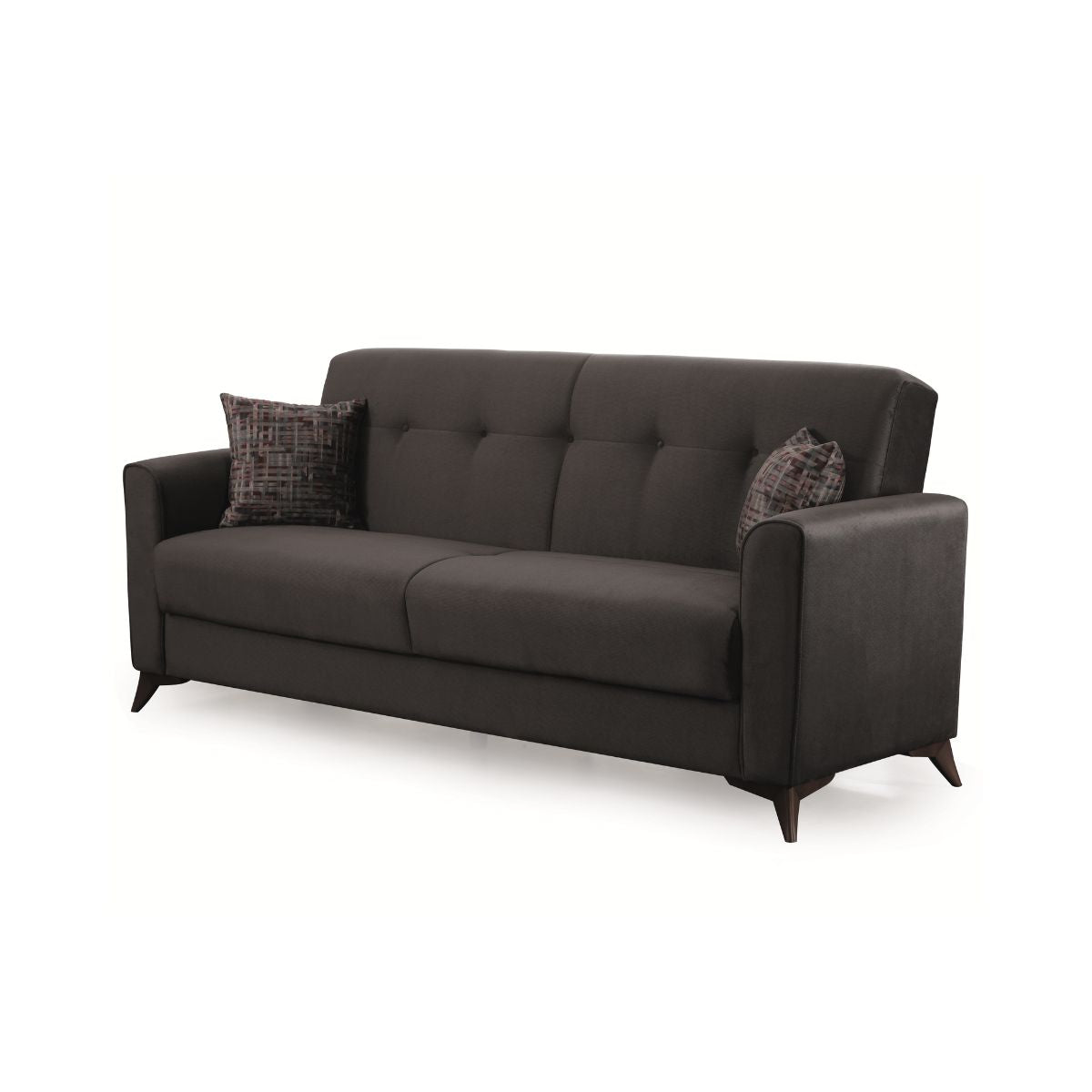 Canapea extensibila gri inchis din textil, MDF si metal 218 cm Stockholm Ipar, 1, hectarul.ro