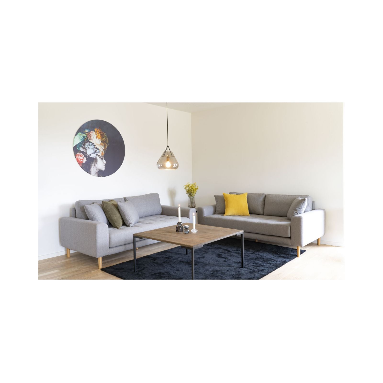 Canapea gri deschis din poliester 180 cm Lido House Nordic