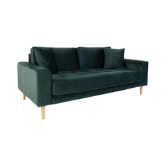 Canapea verde din catifea poliester 180 cm Lido House Nordic