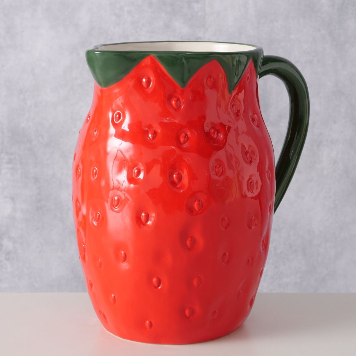 Carafa rosu/verde din portelan 1200 ml Strawberry Boltze, 2, hectarul.ro