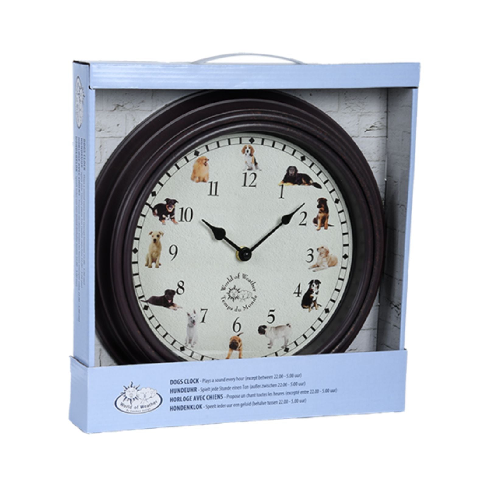 Ceas de perete din polipropilena si PVC Dog sounds Esschert Design, 2, hectarul.ro