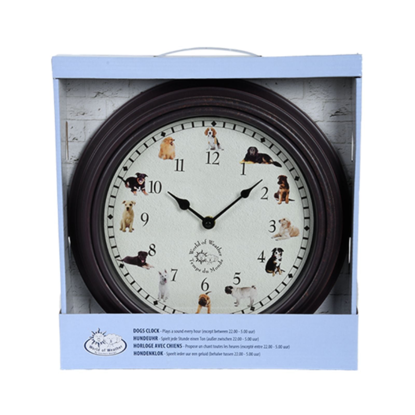 Ceas de perete din polipropilena si PVC Dog sounds Esschert Design, 3, hectarul.ro
