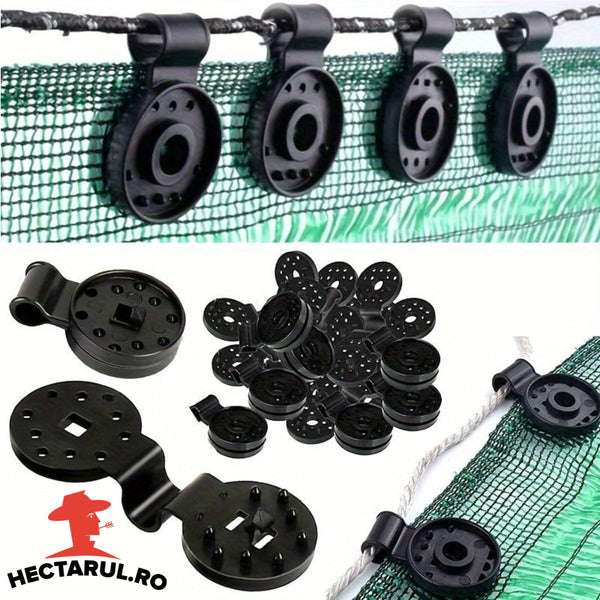 Clipsuri fixare plase și prelate HECTARUL, set 100 bucăți, negru