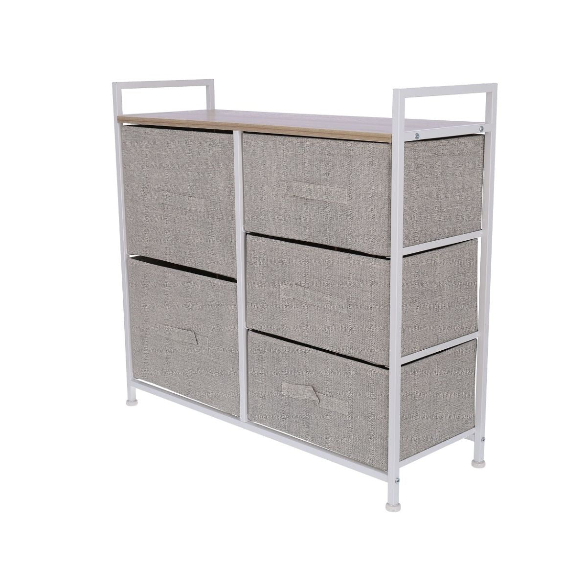 Comoda cu 5 sertare , 83 x 29 x 77 cm , Grunberg TB72 (crem), 1, hectarul.ro