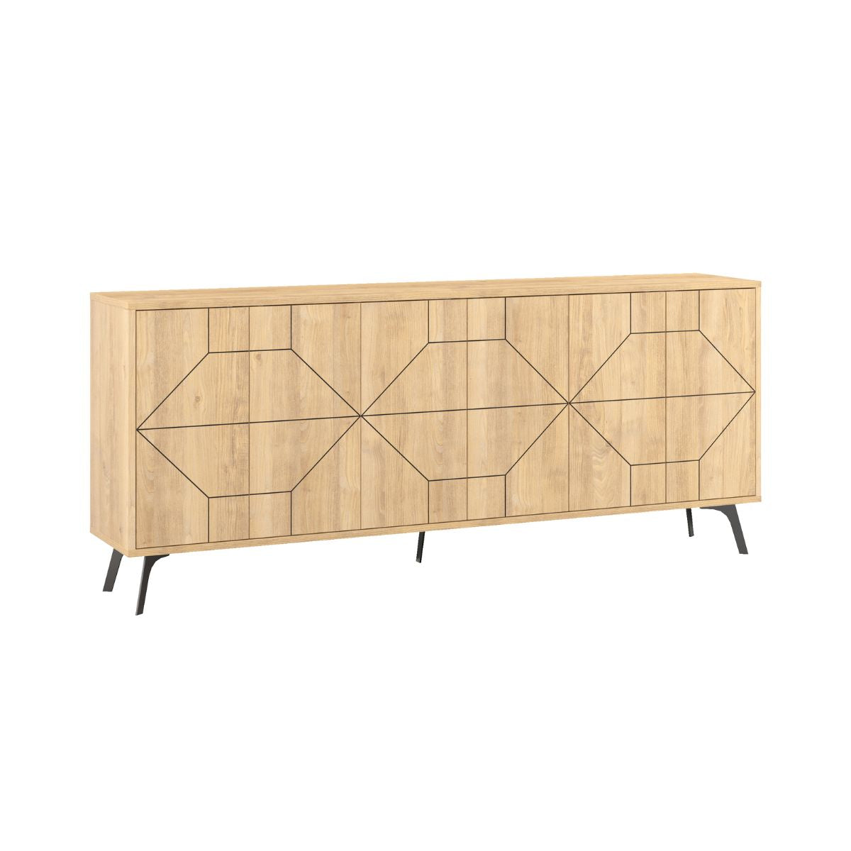 Comoda maro stejar din PAL melaminat 183 cm Dune Decortie