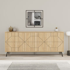 Comoda maro stejar din PAL melaminat 183 cm Dune Decortie