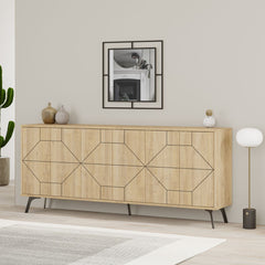 Comoda maro stejar din PAL melaminat 183 cm Dune Decortie