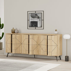 Comoda maro stejar din PAL melaminat 183 cm Dune Decortie