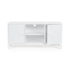 Comoda TV alba din otel 120,5 cm Cambridge Bizzotto