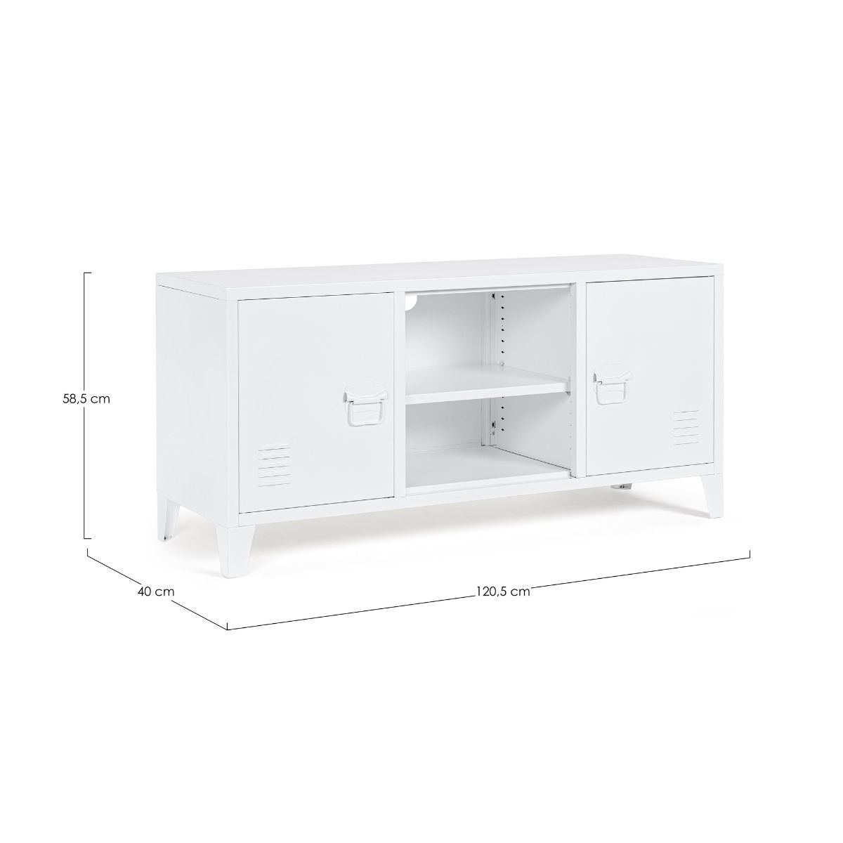 Comoda TV alba din otel 120,5 cm Cambridge Bizzotto