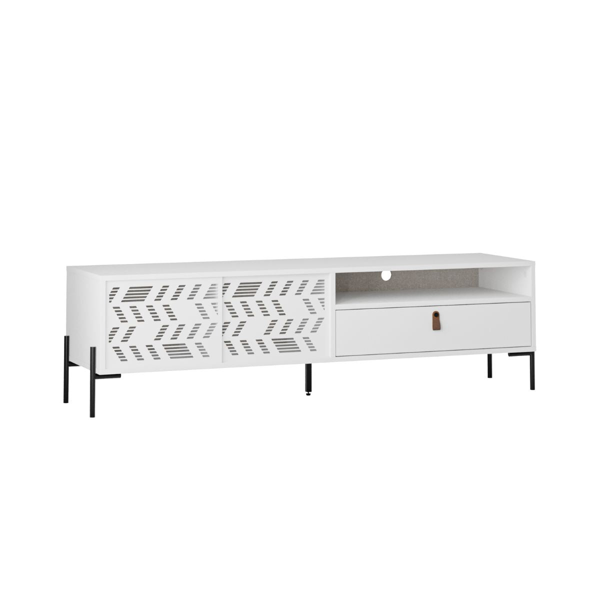 Comoda TV alba din PAL melaminat 170 cm Dionysos Decortie, 1, hectarul.ro