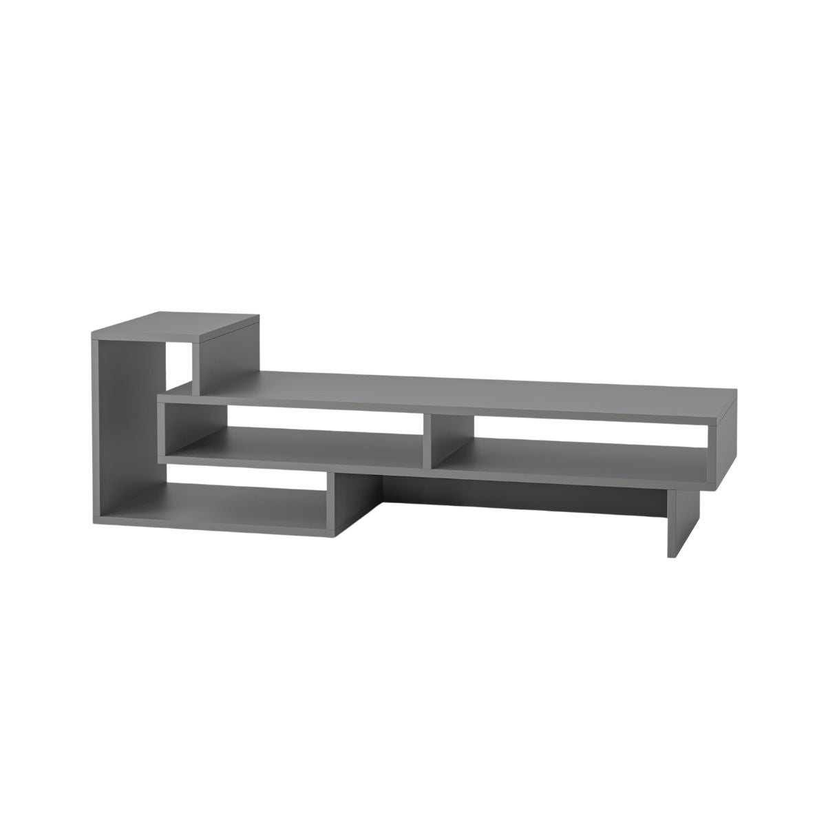 Comoda TV gri din PAL melaminat 136 cm Tetra Decortie, 1, hectarul.ro