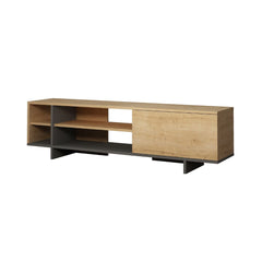 Set comoda TV maro / gri din PAL melaminat 160 cm Stockton Decortie