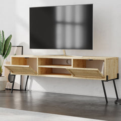 Comoda TV maro stejar din PAL melaminat 140 cm Naive Decortie