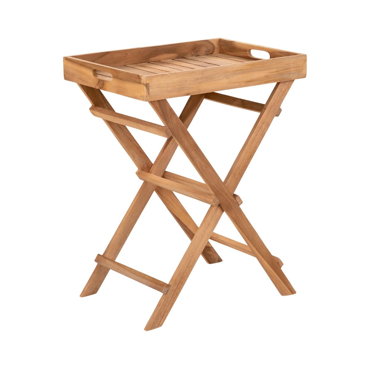 Masuta lemn tec cu tava detasabila 29x39x49,5 cm Ronda House Nordic, 1, hectarul.ro