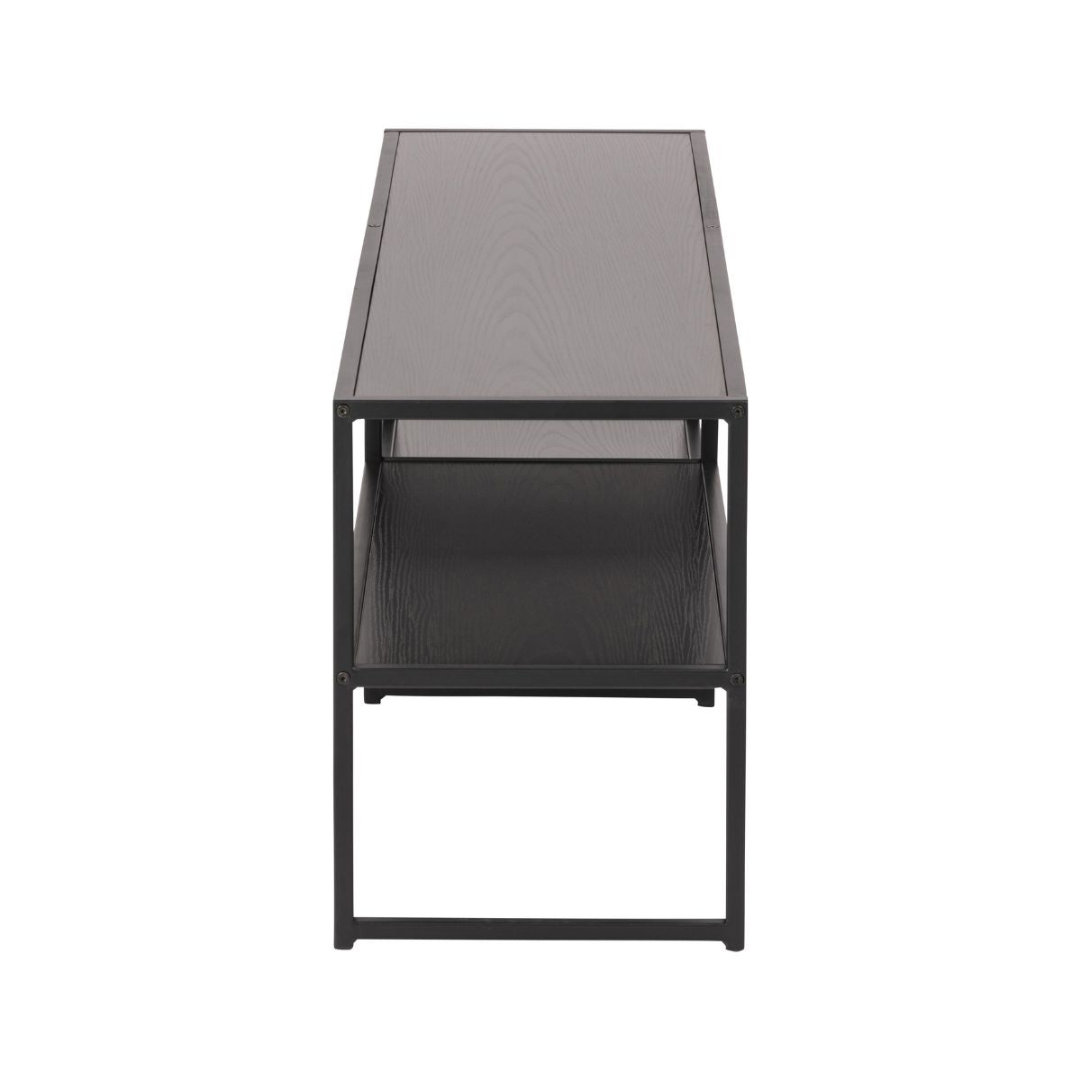 Comoda TV neagra din MDF melaminat si metal 120 cm Seaford Actona