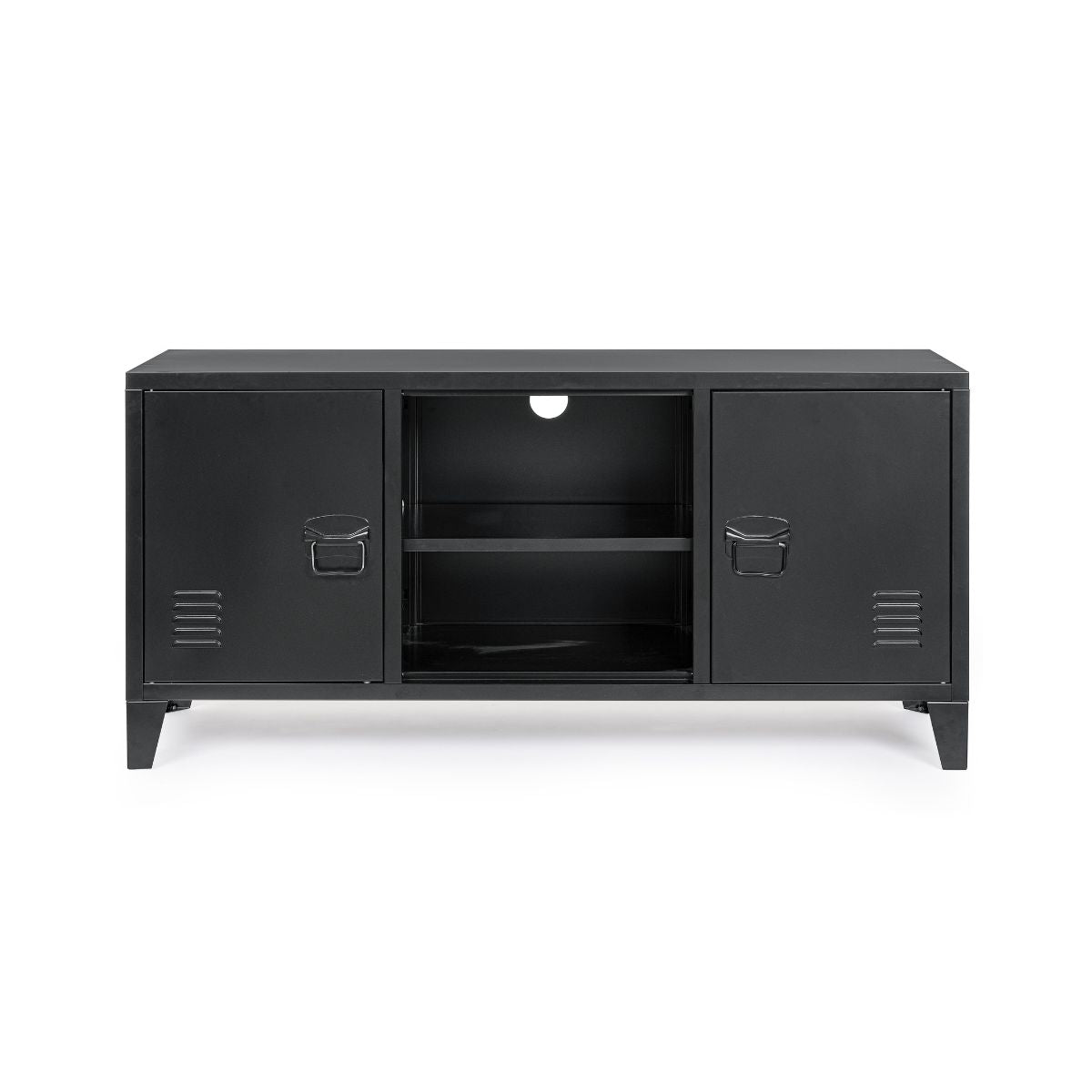 Comoda TV neagra din otel 120,5 cm Cambridge Bizzotto, 1, hectarul.ro
