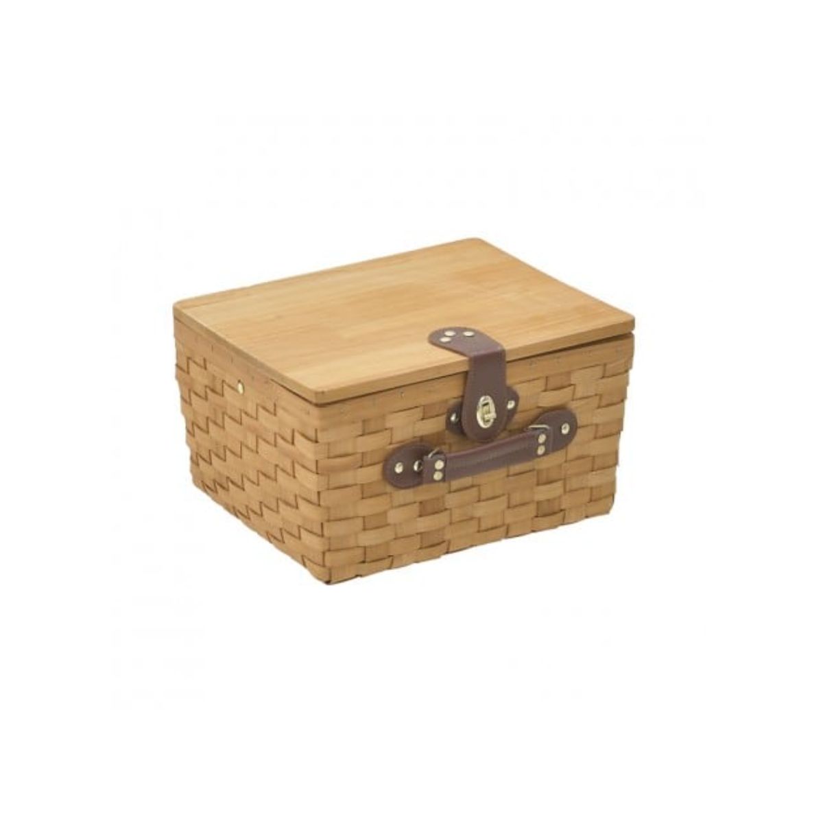 Cos de picnic pentru 2 persoane Natural Beige maner maro