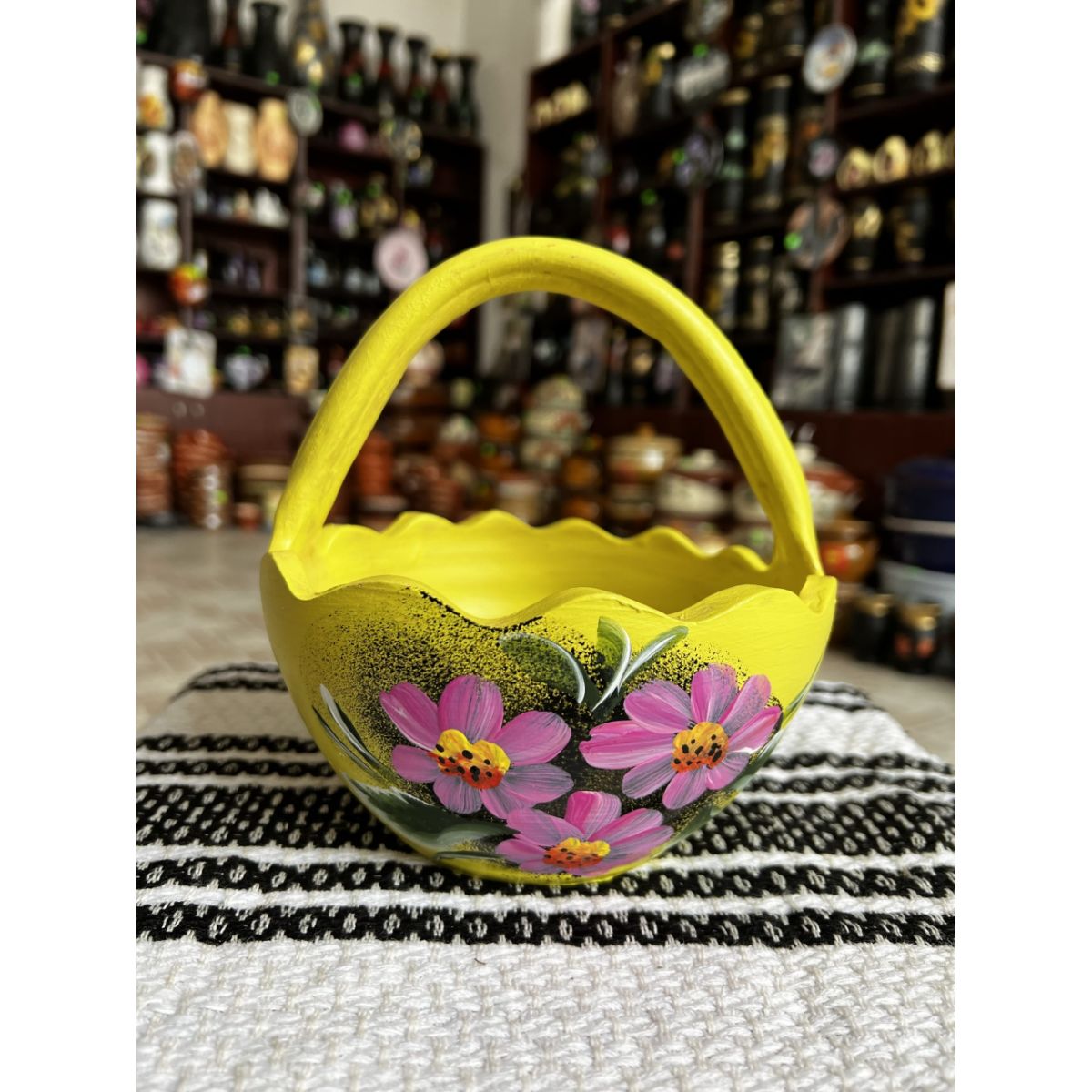 Cos din ceramica galben, 2, hectarul.ro