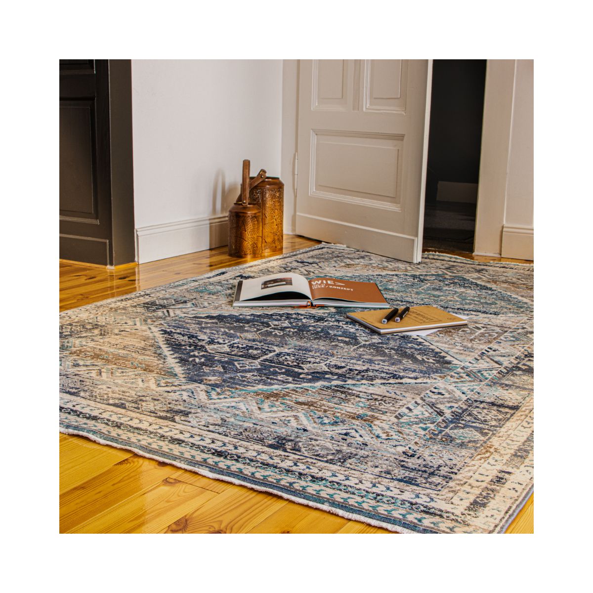 Covor albastru ocean din polipropilena My Inca 360 Obsession 120x170