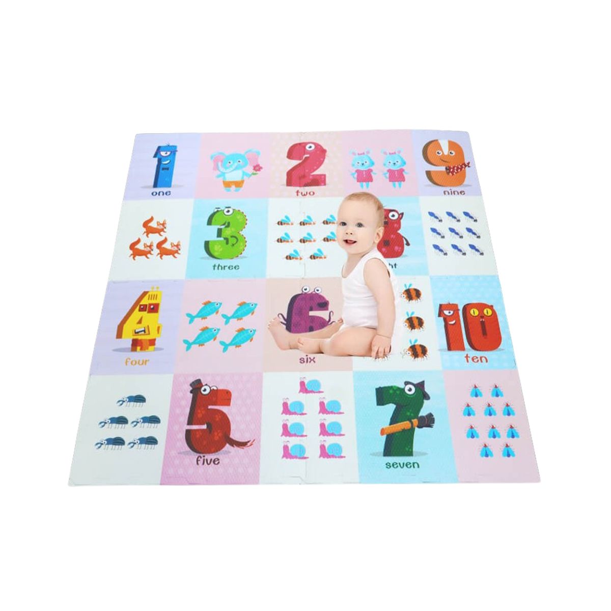 Covor de joaca puzzle pentru copii din spuma EVA,  60 x 60 cm, 4 piese - EP 1008C