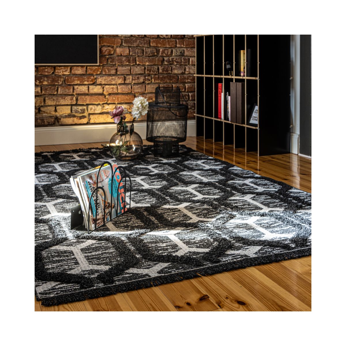 Covor gri antracit din bumbac si poliester My Nomad 440 Obsession 200x290