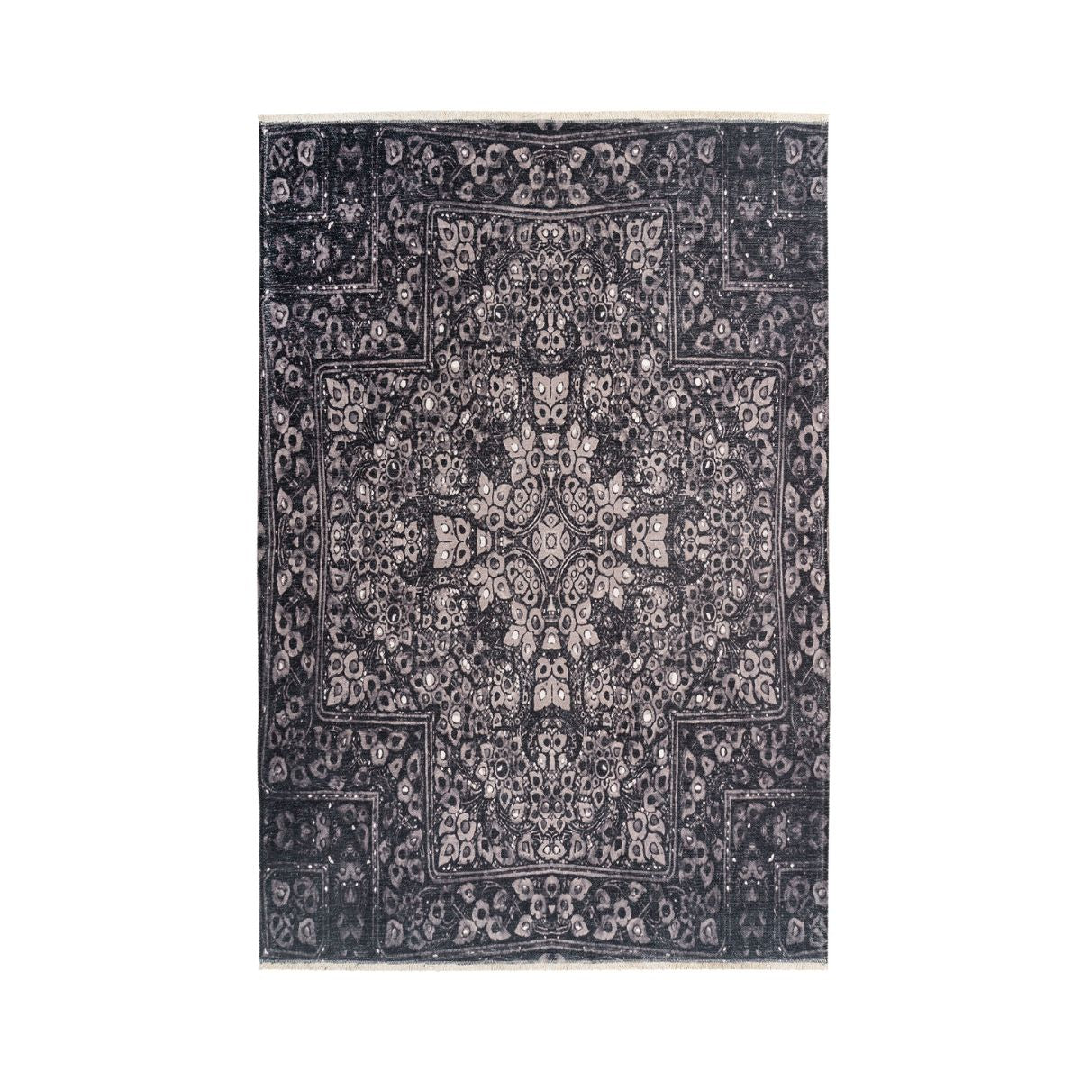 Covor gri din bumbac si poliester My Azteca 550 Obsession, 1, hectarul.ro