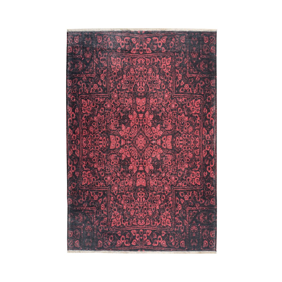 Covor rosu rubin din bumbac si poliester My Azteca 550 Obsession, 1, hectarul.ro