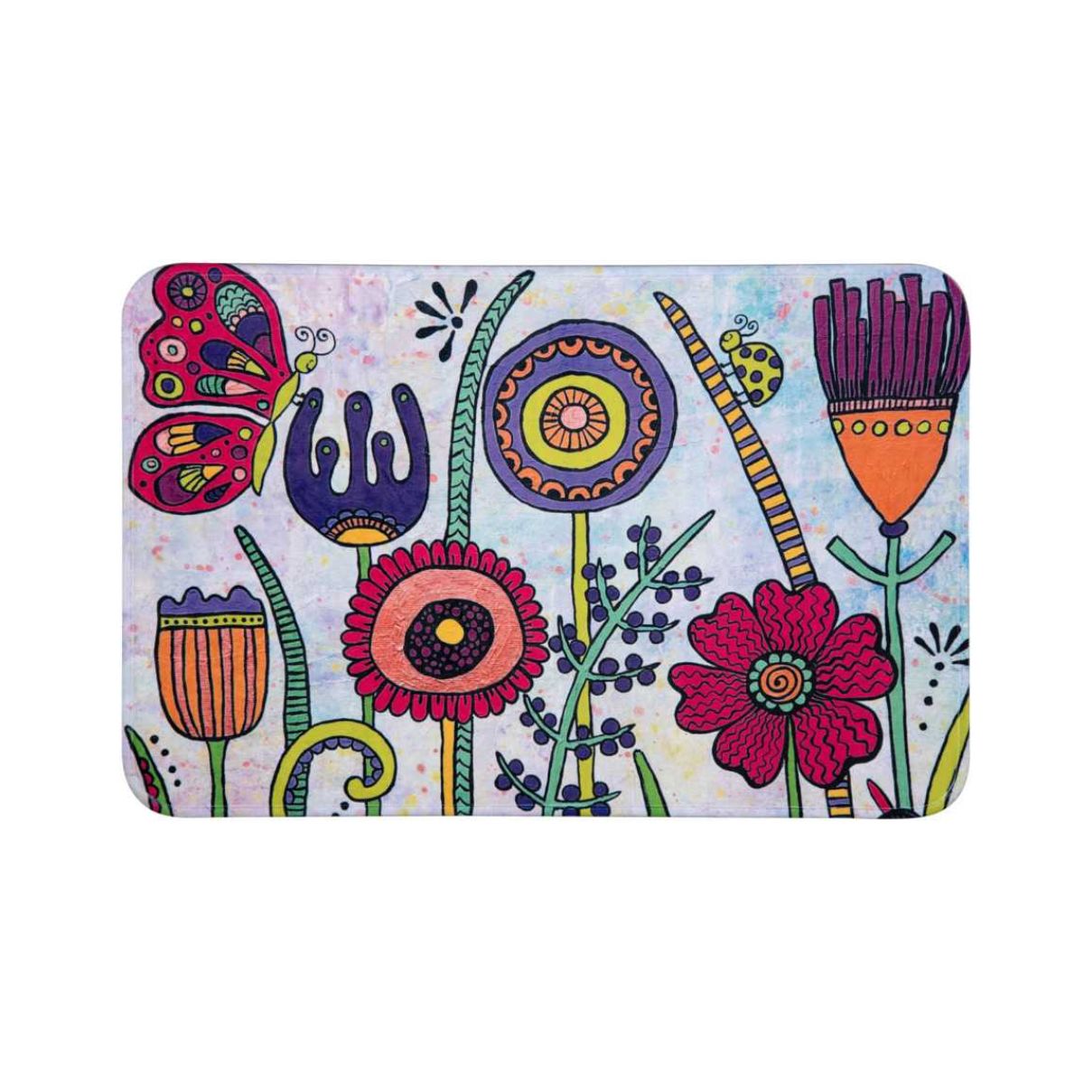 Covoras de baie multicolor din poliester 45 x 70 cm Full Bloom Rollin Art Wenko, 1, hectarul.ro