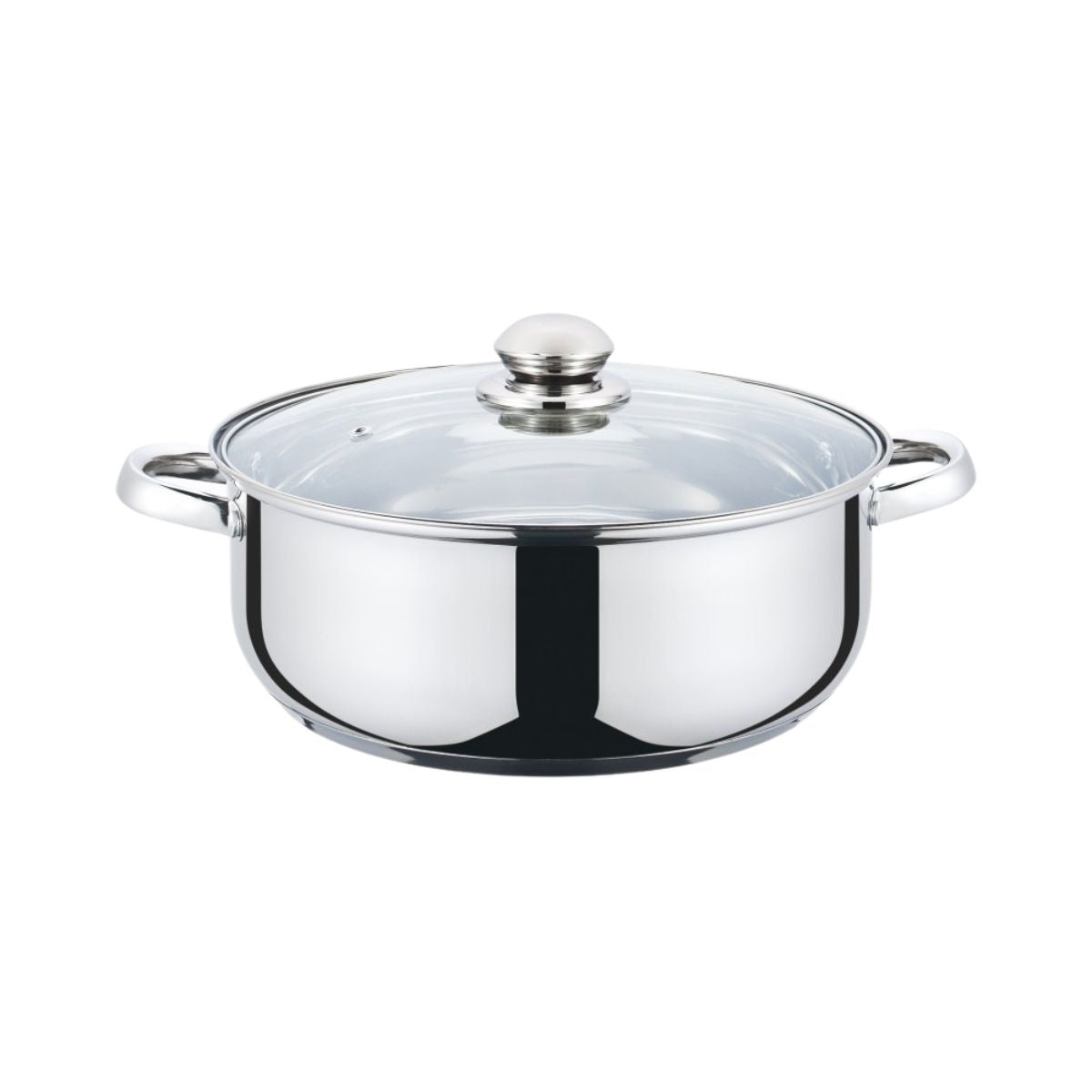 Cratita din inox , compatibila cu plita cu inductie, cu capac din sticla, 28 cm , 5.5 l , Grunberg GR3119, 1, hectarul.ro