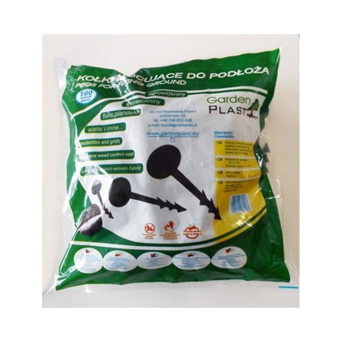 Set 50 cuie plastic fixare folii 100/25 mm, 1, hectarul.ro