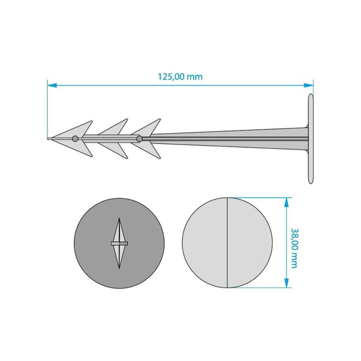Set 50 cuie plastic fixare folii 100/25 mm