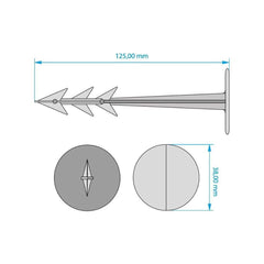 Set 50 cuie plastic fixare folii 100/25 mm