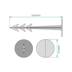 Cui plastic fixare folii 125/38 mm, 20 buc