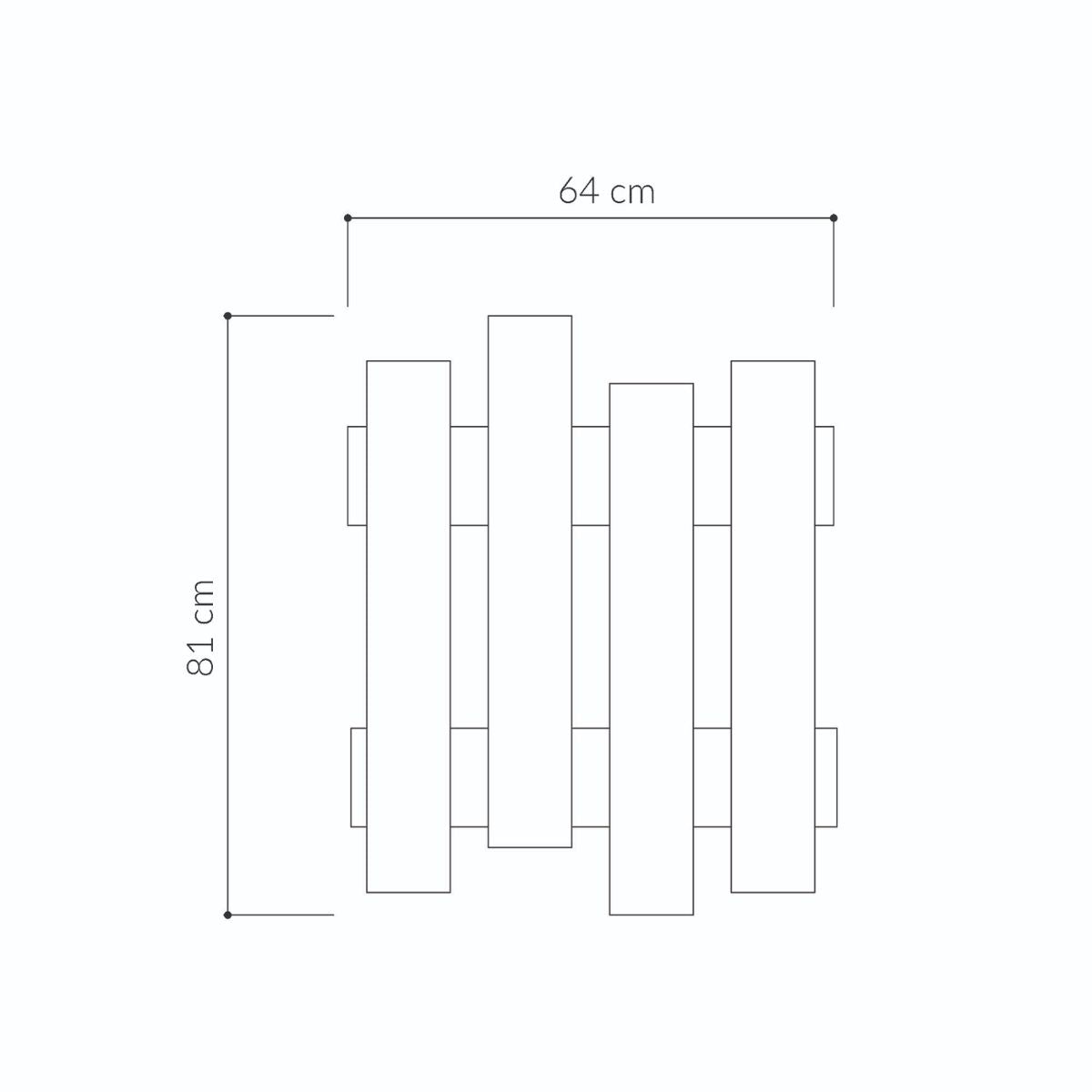 Cuier alb din PAL melaminat 64x81 cm Wave Decortie