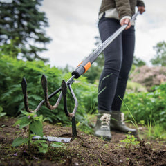 Cultivator cu 3 dinti si razeta Fiskars QuikFit, 415 mm, 510 g