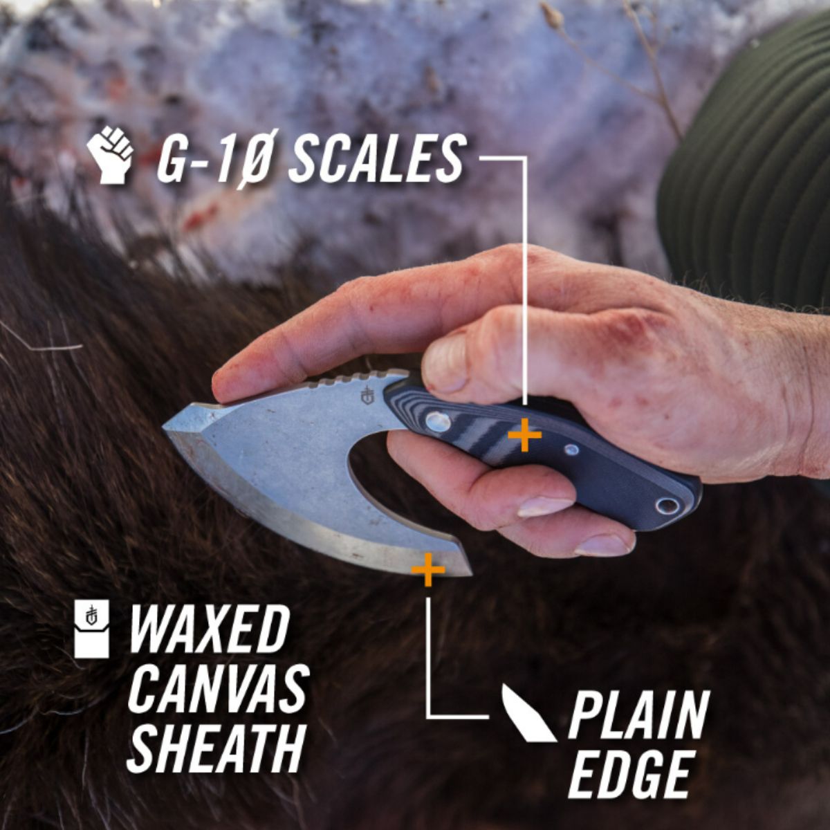 Cutit de vanatoare GERBER, Downwind Ulu , negru