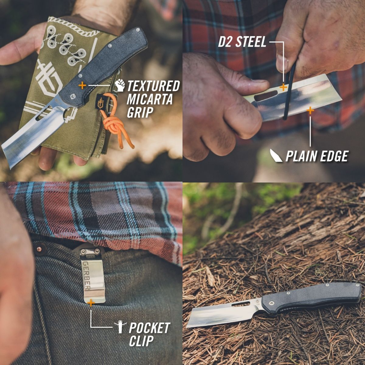 Cutit  EDC (everyday carry) GERBER, pliabil, Micarta Blue